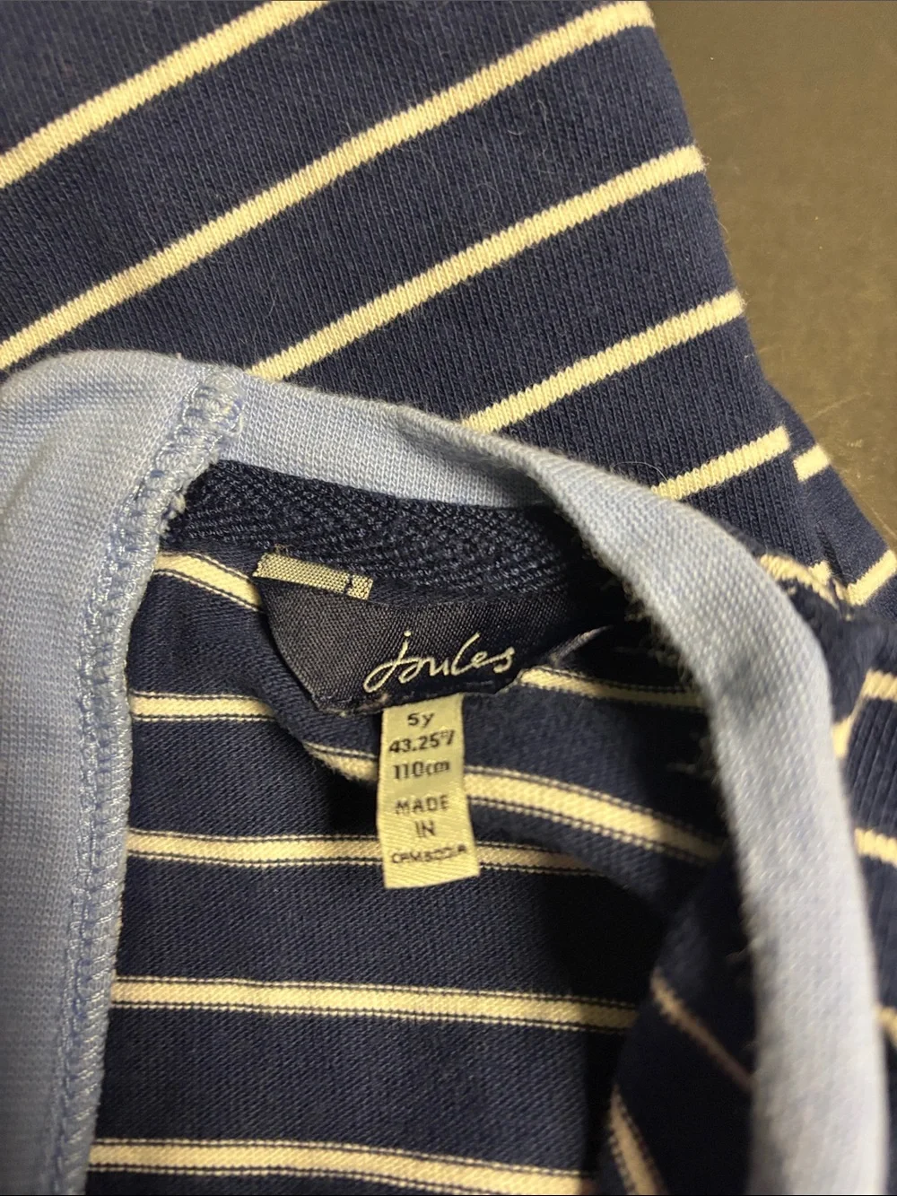 Joules Navy & White Striped Hedgehog Appliqué Dress